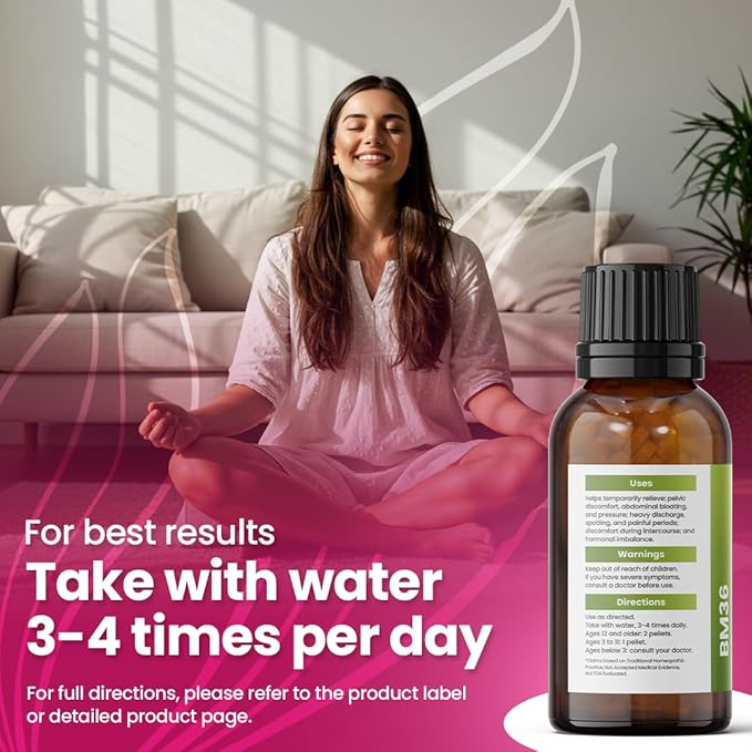 Bestmade Fibroid Shrink & Ovarian Cysts, BM36 - Helps Shrink Fibroids and Ovarian Cysts, Balance Estrogen Levels and Prevent Regrowth, Support for Menstrual Pain and Painful Intercourse, 350 Pellets