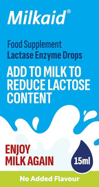 Milkaid Lactase Enzyme Drops for Lactose Intolerance | Prevents Gas, Bloating & Diarrhea | Fast Acting Dairy Digestive Supplement | Gluten Free & Vegetarian | No Artificial Flavor | 0.5 Fl Oz (1)
