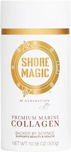 Shore Magic Premium Marine Collagen Powder Types I-IV – Wild Fish, Hydrolyzed Peptides, Unflavored, 9g Protein Per Serving – Supports Youthful Skin, Hair, Nails & Joints, 30-Day Supply