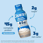 Quest Nutrition Vanilla Protein Shake,45g Protein,2g Sugar,3g Net Carbs,Ready to Drink,Gluten Free,(Pack of 24)