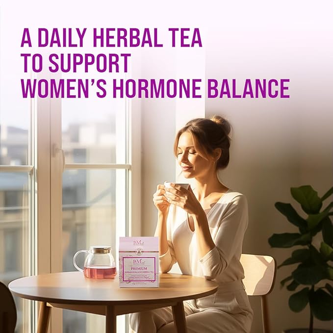 Hormone Balance Tea for Women – Raspberry Leaf, Dioscorea Persimilis, Hibiscus Tea Organic, Black Ginger for Menstrual Healthy Cycle Support, PMS & PCOS Support, Postpartum Recovery,90 Herbal Tea Bag
