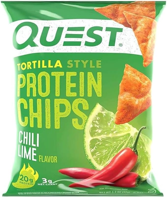 Protein Chips - Tortilla Style, Chili Lime - Box of 8 by Quest Nutrition