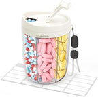 AMOOS Large Pill Dispenser with 6 Compartments, Anti-Mix Pill Bottle Organizer with Wide Opening & Easy Retrieval, Vitamin Organizer for Travel, BPA-Free Pill Box with a Strap, White