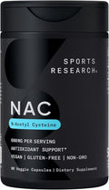 Sports Research Vegan NAC Supplement (N-Acetyl Cysteine) 600 mg - Supports Antioxidant Activity - NAC 600 mg - Non-GMO - 90 Capsules for Adults Daily Use