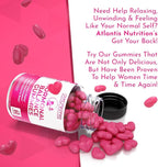 Atlantis Nutrition Hormonal Balance for Women & PMS Relief Gummies - Alleviates Cramps, Bloating, Mood Swings, Hot Flashes & Night Sweats - Cranberry, Dong Quai & Chasteberry Menstrual Cramp Relief