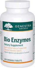 Genestra Brands Bio Enzymes | Complete Digestive Enzymes Formula in Chewable Tablets | 100 Chewable Tablets | Natural Peppermint Flavor