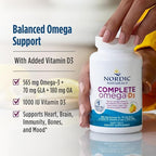 Nordic Naturals Complete Omega-D3, Lemon Flavor - 120 Soft Gels - 565 mg Omega-3 + 70 mg GLA + 1000 IU Vitamin D3 - EPA & DHA - Healthy Skin, Cognition, Positive Mood - Non-GMO - 60 Servings