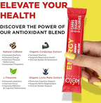 Keto Vitals Electrolyte Energy Drink Powder Packets - Electrolyte Supplement with 100mg Natural Caffeine, L Theanine & Organic Lion's Mane Extract - Strawberry Watermelon Keto Powder Packets, 30 Count