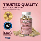 POLYC'S Inositol Supplement for Women - Myo-Inositol & D-Chiro Inositol Capsules 40:1 Ratio, Hormone Balance Aid and Women's Menstrual Health, Ovarian & Ovulation Support, Vegan, 120 Capsules