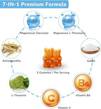 Sugar-Free Magnesium Glycinate Gummies with L-Threonate, Magnesium Supplements for Women and Men with Ashwagandha, L-Theanine, GABA, Vitamin C, B6