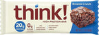 think! Protein Bars, High Protein Snacks, Gluten Free, Sugar Free Energy Bar with Whey Protein Isolate, Brownie Crunch, Nutrition Bars without Artificial Sweeteners, 2.1 Oz (12 Count) (Pack of 2)