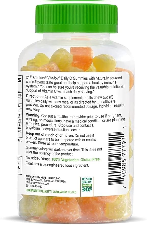 21st Century VitaJoy Daily C 250 mg Gummies, Citrus, 60 Count
