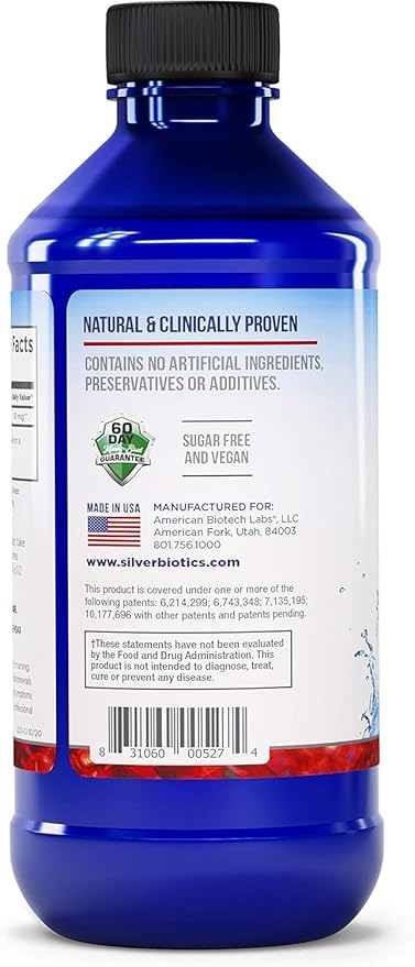 Silver Biotics 30 PPM Extra Strength Daily Immune Support Supplement with Patented Multivalent Silversol Technology | The Perfect Daily Defense Boost for Your Immune System | 16 Fl Oz