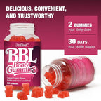 LEAFROOT BBL Gummies for Fitness Growth Bigger Buttocks, Berry Flavor with Multivitamins and Herbal Extracts Support to Enhance Curvy Body, Women Hip Butt Enhancing Booty Gummy Candy