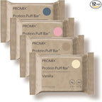 ProMix Nutrition Protein Puff Bars - Variety Pack - Vanilla, Chocolate, Strawberry, Blueberry - Marshmallow Crispy Treat - High Protein & Low Calorie - 12 Bars