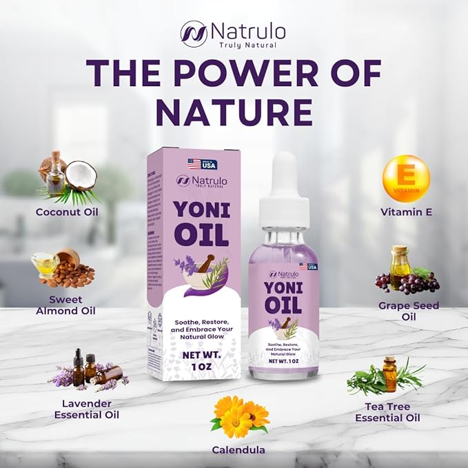 Yoni Oil – Natural Feminine Oil for Women, Odor Control, Dark Spots, Ingrown Hairs & Skin Brightening – pH Balanced, Moisturizing, Herbal Serum with Essential Oils – Intimate Vaginal Care, Made in USA