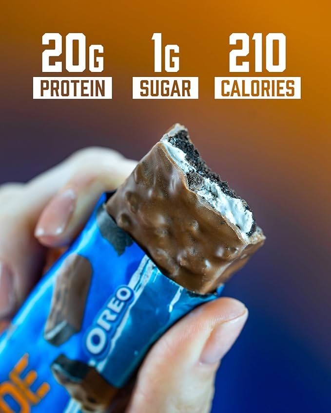 Grenade OREO Milk Chocolate High Protein Bar, 20g Protein and 1 g Sugar per Snack Bar, 12 Count, 2.1 oz Bars