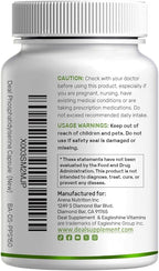 Phosphatidylserine Supplement, 400mg Serving, 240 Capsules – Soy Free Sunflower Lecithin Source