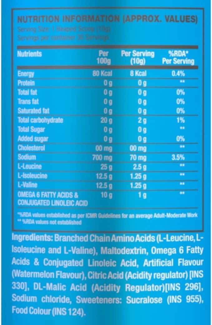 BPI Sports Best BCAA Powder - Muscle Recovery Support - Branched Chain Amino Acids | Building Blocks of Protein and Muscle - Post Workout Recovery – Hydration - Watermelon Ice, 30 Servings