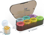 NatureTouch Weekly Pill Organizer, BPA Free Medicine Organizer Rainbow 7 Day Pill Box, Daily Portable Pill Conatainer for Pills/Vitamin/Fish Oil/Supplements [Lastest Version],Black