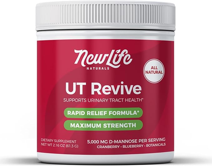 NewLife Naturals UT Revive with D Mannose Powder – UT Support for Urgency, Natural Urinary Tract Health for Women - with Cranberry, Blueberry & Botanicals – Short Term Potent Formula - 10 Servings