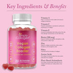 Simply Collagen® Vegan Collagen Gummies for Women & Men – Plant Based Collagen with Biotin, Vitamins A, C & E – Collagen Booster for Skin, Hair, Nails & Lashes