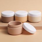 kuangre Travel Containers for Toiletries, Silicone Cream Jars BPA-Free, Leak-proof 2oz Travel Size Containers, Portable Size Silicone Jars with Lid for Cosmetic Face Hand Body Cream (4 Pack)
