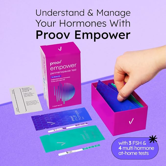 Proov - Empower Hormone Tracker - at Home FSH, LH, Estrogen & Progesterone Test Strips - Understand Your Hormone Balance - Perimenopause & Menopause Stage Indicator - Women 30-40+ - 1 Cycle Test Kit