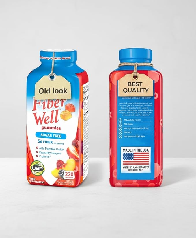 Fiber Well Gummies-Vital Fiber Gummies, Sugar Free Gummy, Assorted Flavors, 220 Count