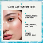 Bioavailable Liquid Marine Collagen Peptides Drink- Hyaluronic Acid & VIT C - Reduces Wrinkles - Thick Hair, Lashes, Brows, Nails - No Gluten, Dairy, Nut, Soy - Unflavored Sweet, 16.9 oz