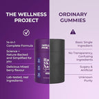 The Wellness Project 14-in-1 Hair, Skin & Nails Gummies with 10,000 mcg Biotin, Keratin, Hyaluronic & Folic Acid, Vitamins A, C, B5, B6 & B12 & Sea Buckthorn | Tasty Mixed Berry Flavor (Pack of 2)