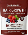 Hair Growth Gummies, Daily Hair Nourishment with Biotin, Collagen & Botanical Extracts, Supports Healthy Hair Growth & Strength, Skin & Nail Care, Non-GMO, 2pack, 120 Gummies