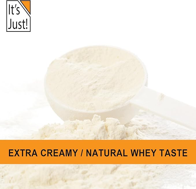 It's Just! - 100% Whey Protein Concentrate, Grass-Fed Pasture Raised, Made in Australia, RBST/rBGH Hormone Free, Premium WPC-80, No Added Flavors (Grass-Fed Unflavored, 1.25 Pound)