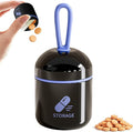 Keychain Pill Holder, Small Pill Box Case Container Organizer for Purse, Pocket Pill Case for Men, Silicone Seal Moisture Proof Mini Pill Bottle for Outdoor Camping Travel Jewelry (Black)