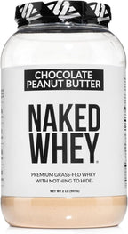 NAKED Whey Chocolate Peanut Butter Protein Powder, Grass Fed Whey, No GMO, No Soy, and Gluten Free. Nothing Artificial, Aid Growth and Recovery - 21 Servings