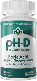pH-D Feminine Health - 600 mg Boric Acid Suppositories - Woman Owned - for Vaginal Odor Use - 72 count