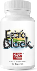 EstroBlock Estrogen Balance Supplement - Maintain Clear Skin, Body Defenses for Women & Men - Delgado Protocol - Original Formula w/No Crystalline DIM Against Dysfunction - 60 Capsules