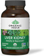 ORGANIC INDIA Liver Kidney Herbal Supplement - Detoxify & Rejuvenate, Supports Healthy Liver & Kidney Function, Vegan, Gluten-Free, Kosher, USDA Certified Organic, Non-GMO - 180 Capsules
