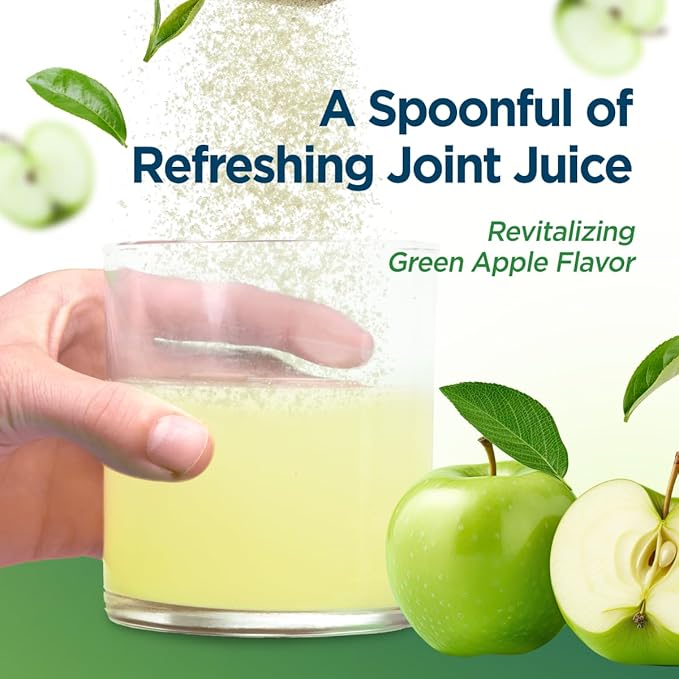 Holiday Gift Set, Joint Support with Univestin®, Glucosamine, Chondroitin & MSM — Bottle & Frother Included, Green Apple Flavor, 30 Servings