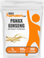 BulkSupplements.com Ginseng Root Extract Powder - Ginseng Supplement, Ginseng Herbal Supplements, Panax Ginseng - Vegan & Gluten Free, 1000mg Ginseng Extract per Serving, 100g (3.5 oz)