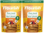 Flourish Plant-Based Protein Pancake & Waffle Mix, Gluten-Free, Dairy-Free, Nut-Free, Soy-Free, Vegan, Non-GMO, All-Natural Superfood, High Protein & Fiber, Just Add Water - Original, 430 g (2 Pack)
