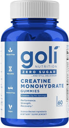 Goli Zero Sugar Creatine Gummies - Keto-Friendly, Rich in Fiber, No Sugar Alcohols, No Artificial Sweeteners, Gluten-Free, Vegan, Non-GMO, and Gelatin-Free