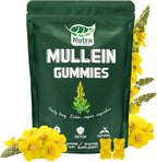 Mullein Gummies for Lung Detox 1000mg Mullein Leaf Herb Extract for Respiratory & Digestive & Immune Support, Vegan, Pear Flavor 60/120 (1)
