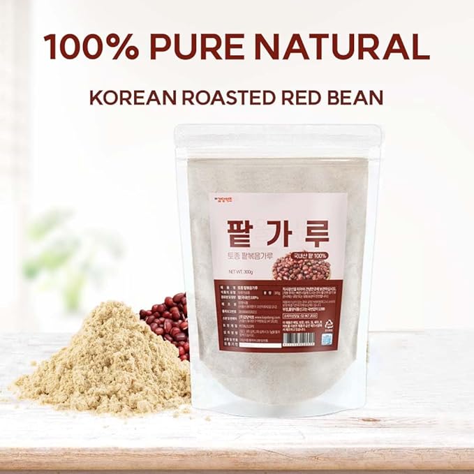 Roasted Korean Red Bean Powder – 100% Toasted Adzuki Beans from Korea, Finely Ground, No Additives, Plant-Based Ingredient for Smoothies, Desserts, Cooking 볶은팥가루 (10.6 oz (300g), Roasted Red Bean)