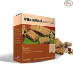 BestMed - High Protein Nutrition Bar - Low-Carb, 15g Protein, Low Sugar, High Fiber, Low Calorie, Meal Replacement Bar (Peanut, 1 Box - 7 Count)