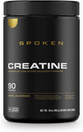 Spoken Nutrition Creatine Monohydrate, Build Lean Muscle Mass and Improve Recovery, Unflavored Powder, 90 Servings, Strength & Performance Support