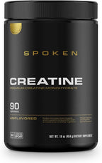 Spoken Nutrition Creatine Monohydrate, Build Lean Muscle Mass and Improve Recovery, Unflavored Powder, 90 Servings, Strength & Performance Support