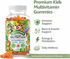 Kids Multivitamin Gummies with Iron & Zinc (Ages 2+) | Daily Kids Vitamins with Vitamin C, D3, B12 & Folate | Vegan, Non-GMO, Gluten-Free, Pectin-Based | Raspberry Flavor | 60 Count