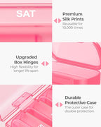 AMOOS Enlarged Weekly Pill Organizer, 7 Day Pill Box Cases Easy to Open, BPA-Free Medicine Organizer with 7 Inner Separate Pill Container for Vitamins, Fish Oils, Supplements