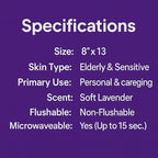 Adult Wet Wipes Lavender Scented – Soft Disposable Washcloths for Incontinence & Personal Hygiene 720 Count